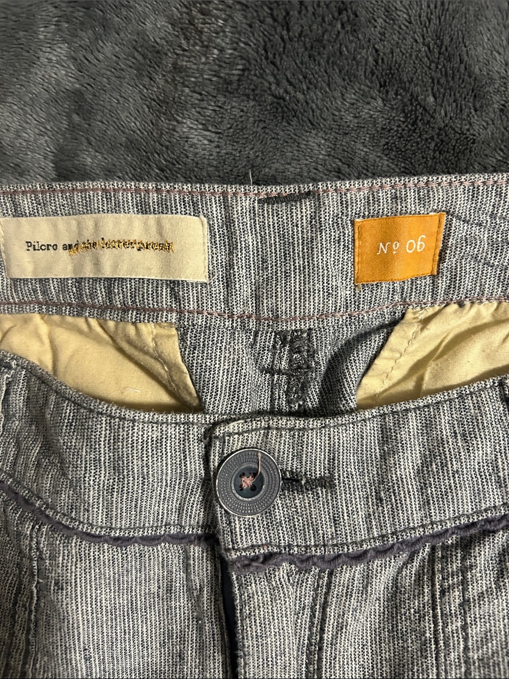 Blue striped Wide-Leg Linen Blend Pants - Picture 2 of 5